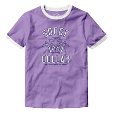 The Crush Flip Flop Youth Ringer Short Sleeve Tee - Soggy Dollar SMALL / Lavender Legacy