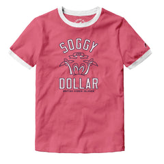 The Crush Flip Flop Youth Ringer Short Sleeve Tee - Soggy Dollar SMALL / Nantucket Red Legacy
