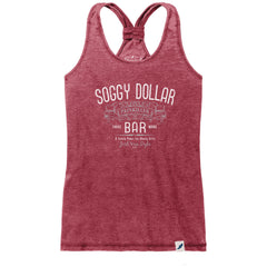 Sunny Place for Shady Girls Racerback Tank Top - Soggy Dollar SMALL / Heather Burgundy Legacy