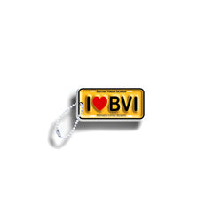 I Heart BVI Embossed Aluminum Key Tag - Soggy Dollar Island Fanatic