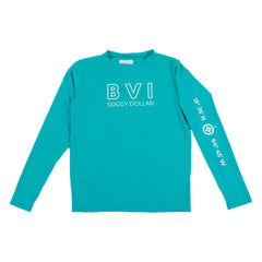 BVI Coordinates Long Sleeve Performance Tee (YOUTH) - Soggy Dollar 4T Ocean Tec