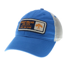 The Trophy Triple Palm Trucker Hat - Soggy Dollar Pacific Blue Trucker Legacy