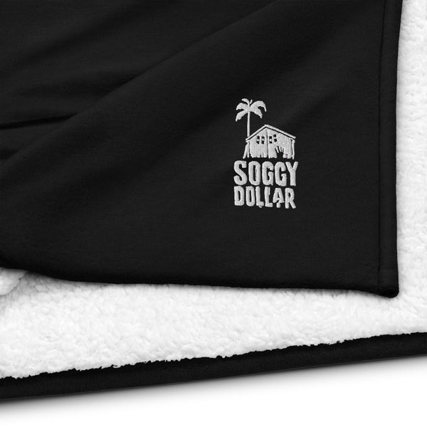 Soggy Dollar Premium Sherpa Embroidered Fleece Blanket