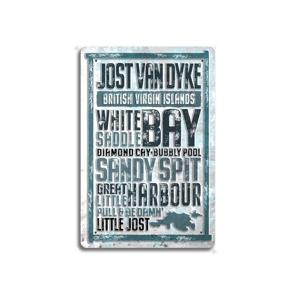 JVD Island 12" x 18" Embossed Tin Sign