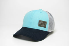 Mini All In Leather Patch Trucker - Soggy Dollar Mint/Navy/Silver Trucker Legacy