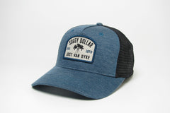 Triple Palm Window Roadie Trucker - Soggy Dollar Marine Blue/Black Trucker Legacy