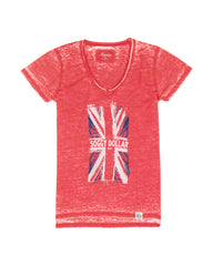 British Flag Short Sleeve V-Neck T-Shirt - Soggy Dollar SMALL Legacy