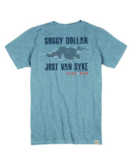 Jost Van Dyke Island Map Short Sleeve T-Shirt - Soggy Dollar SMALL / Ice Blue Legacy