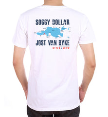 Jost Van Dyke Island Map Short Sleeve T-Shirt - Soggy Dollar SMALL / White Legacy