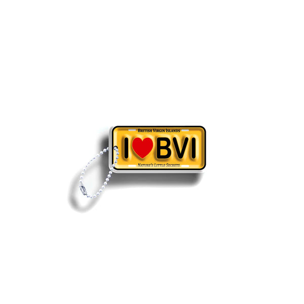 I Heart BVI Embossed Aluminum Key Tag
