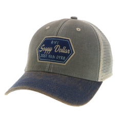 The Hexagon Structured Trucker Hat - Soggy Dollar Light Blue/Navy Legacy