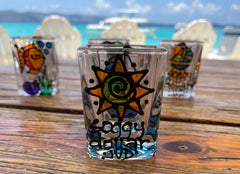 ~ ONE OF A KIND ~ Hand Painted Shot Glass - Soggy Dollar Stephanie