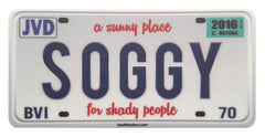 Soggy License Plate Sign - Soggy Dollar Blue 84 Stickers