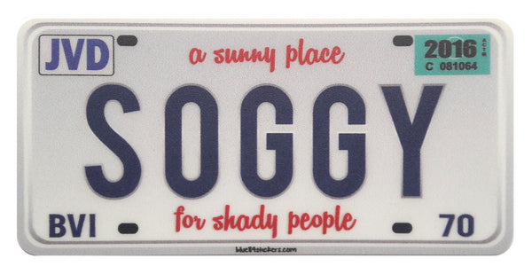 Soggy License Plate Sticker
