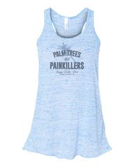 Palm Trees & Painkillers Flowy Racerback Tank Top - Soggy Dollar X-SMALL Bella + Canvas