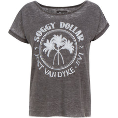 Triple Palm Chalkboard Burnout T-Shirt - Soggy Dollar SMALL / Black Legacy