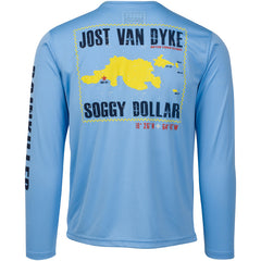 Jost Van Dyke Map Long Sleeve Vapor Tee - Soggy Dollar SMALL Legacy