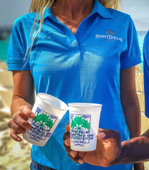 Triple Palm Performance Short Sleeve Women's Polo Shirt - Soggy Dollar Ahead