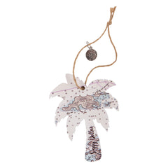 Jost Van Dyke Map Palm Tree Ornament - Soggy Dollar Map Moms