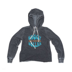 Distressed Retro Day Off Hoodie - Soggy Dollar X-SMALL / WASHED BLACK Alternative Apparel
