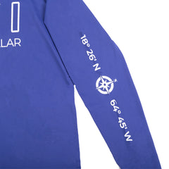 BVI Coordinates Long Sleeve Performance Hoodie (MENS) - Soggy Dollar Ocean Tec