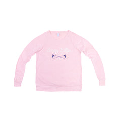 Slouchy Pullover Cross Flags Long Sleeve Tee - Soggy Dollar SMALL / Pink Alternative Apparel