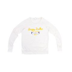 Slouchy Pullover Cross Flags Long Sleeve Tee - Soggy Dollar SMALL / Ivory Alternative Apparel