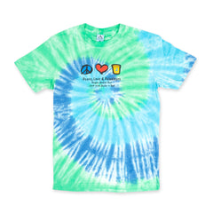 Peace, Love & Painkillers Tie-Dyed Short Sleeve Tee - Soggy Dollar SMALL Artforms