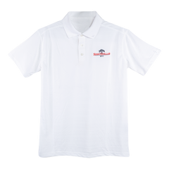 Triple Palm Performance Short Sleeve Men's Polo Shirt - Soggy Dollar SMALL / White Ahead
