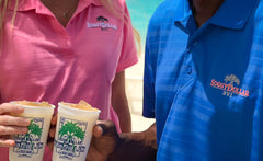 Triple Palm Performance Short Sleeve Women's Polo Shirt - Soggy Dollar Ahead
