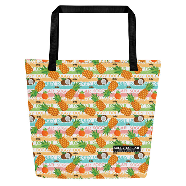 Imbibe Soggy Large Beach Tote Bag