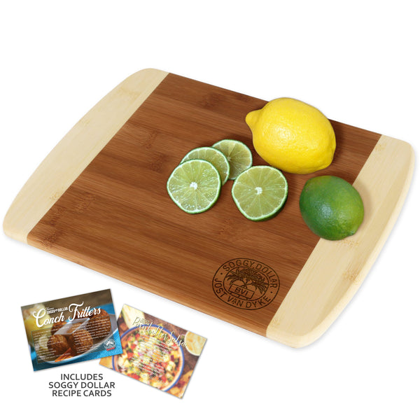 Triple Palm Stamp Cutting Board (Two Famous Soggy Dollar Recipes Included!)