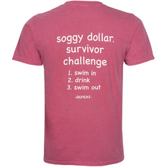 Survivor Challenge Short Sleeve T-Shirt - Soggy Dollar SMALL / Red Comfort Colors