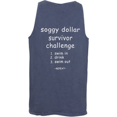 Survivor Challenge Tank Top - Soggy Dollar SMALL / Navy Comfort Colors