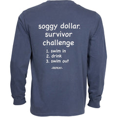 Survivor Challenge Long Sleeve T-Shirt - Soggy Dollar SMALL / Navy Comfort Colors
