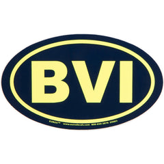 BVI Euro Sticker: Navy with Neon Yellow - Soggy Dollar Soggy Dollar Bar
