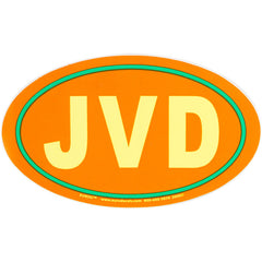 JVD Euro Sticker: Orange with Neon Yellow - Soggy Dollar AD-Vantage