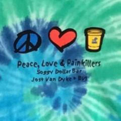 Peace, Love & Painkillers Tie-Dyed Short Sleeve Tee - Soggy Dollar Artforms