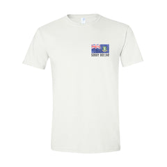 Distressed BVI Vigilate Flag Shirt Sleeve T Shirt - Soggy Dollar Island Fanatic