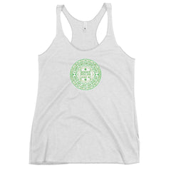 "Lucky Me" Soggy Women's Racerback Tank - Soggy Dollar Heather White / X-SMALL Soggy Dollar