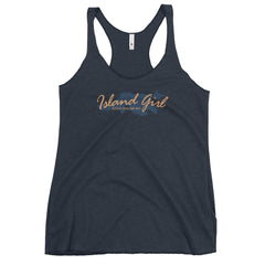 Soggy Island Girl Women's Racerback Tank - Soggy Dollar Vintage Navy / XS Soggy Dollar