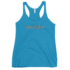 Soggy Island Girl Women's Racerback Tank - Soggy Dollar Vintage Turquoise / XS Soggy Dollar